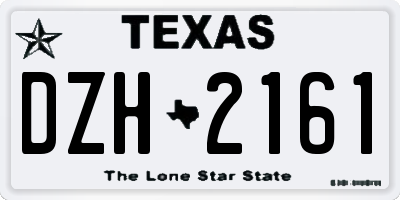 TX license plate DZH2161