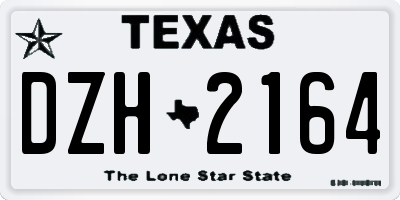 TX license plate DZH2164