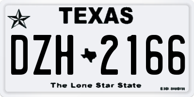 TX license plate DZH2166