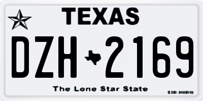 TX license plate DZH2169