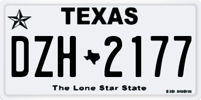TX license plate DZH2177