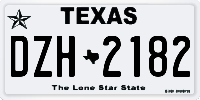 TX license plate DZH2182