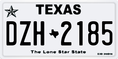 TX license plate DZH2185