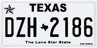 TX license plate DZH2186