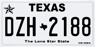 TX license plate DZH2188