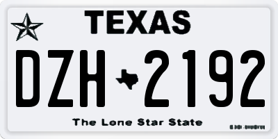 TX license plate DZH2192