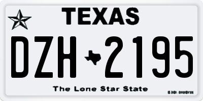 TX license plate DZH2195