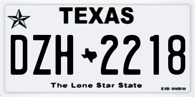 TX license plate DZH2218