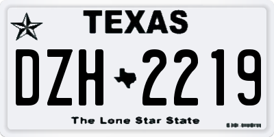 TX license plate DZH2219
