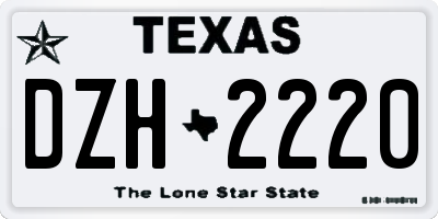 TX license plate DZH2220