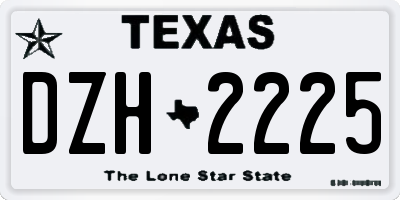 TX license plate DZH2225
