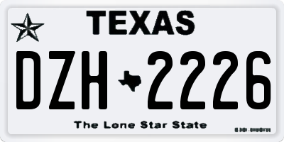 TX license plate DZH2226