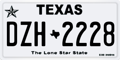 TX license plate DZH2228