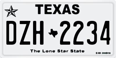 TX license plate DZH2234