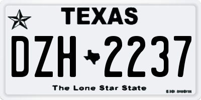 TX license plate DZH2237