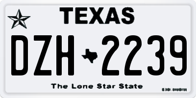 TX license plate DZH2239
