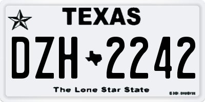 TX license plate DZH2242