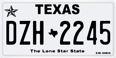TX license plate DZH2245