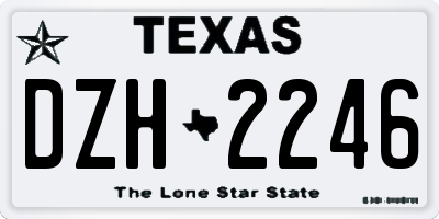TX license plate DZH2246