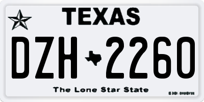 TX license plate DZH2260