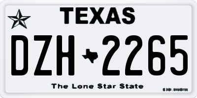 TX license plate DZH2265