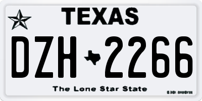 TX license plate DZH2266
