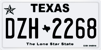 TX license plate DZH2268