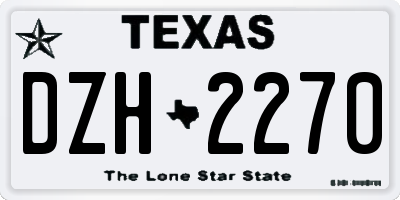 TX license plate DZH2270