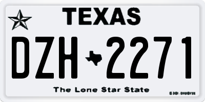 TX license plate DZH2271