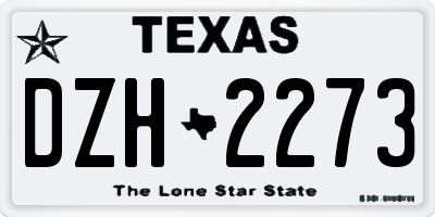 TX license plate DZH2273