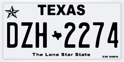 TX license plate DZH2274