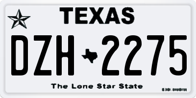 TX license plate DZH2275