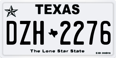 TX license plate DZH2276