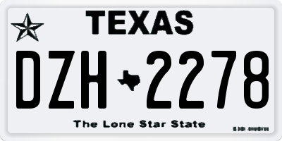 TX license plate DZH2278