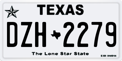 TX license plate DZH2279