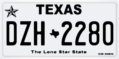 TX license plate DZH2280