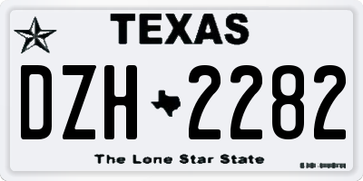 TX license plate DZH2282