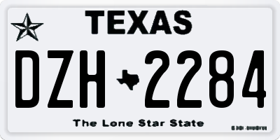 TX license plate DZH2284