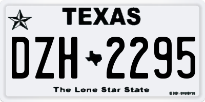 TX license plate DZH2295