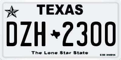 TX license plate DZH2300