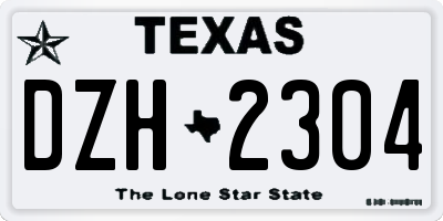 TX license plate DZH2304