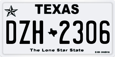 TX license plate DZH2306