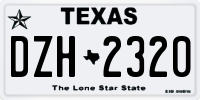 TX license plate DZH2320