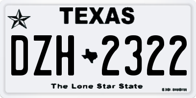 TX license plate DZH2322