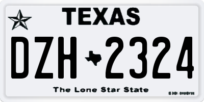 TX license plate DZH2324