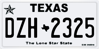 TX license plate DZH2325