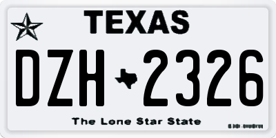 TX license plate DZH2326