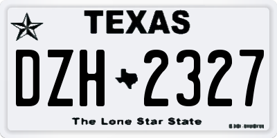 TX license plate DZH2327