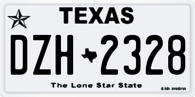 TX license plate DZH2328