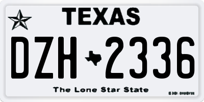 TX license plate DZH2336